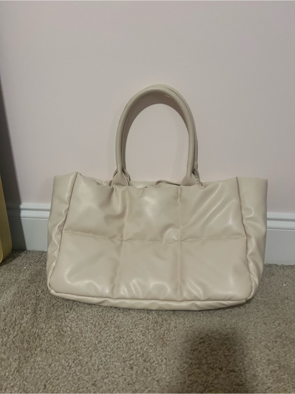 Target Cream Quilted Tote Bag